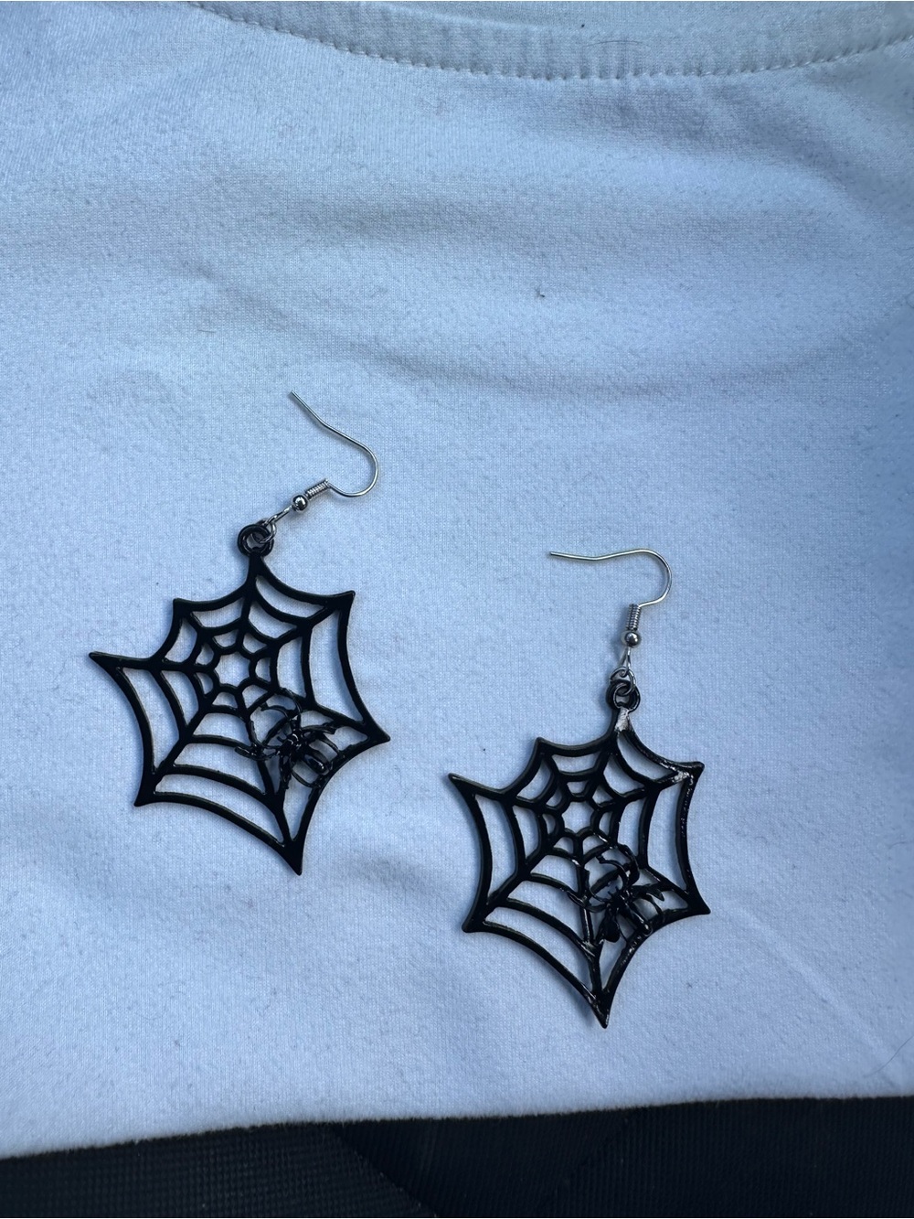 Black Spider Web Dangle Earrings - Women Jewelry